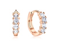 Rose Gold Plated CZ Stone Huggies Earring STHG-04-RO-GP